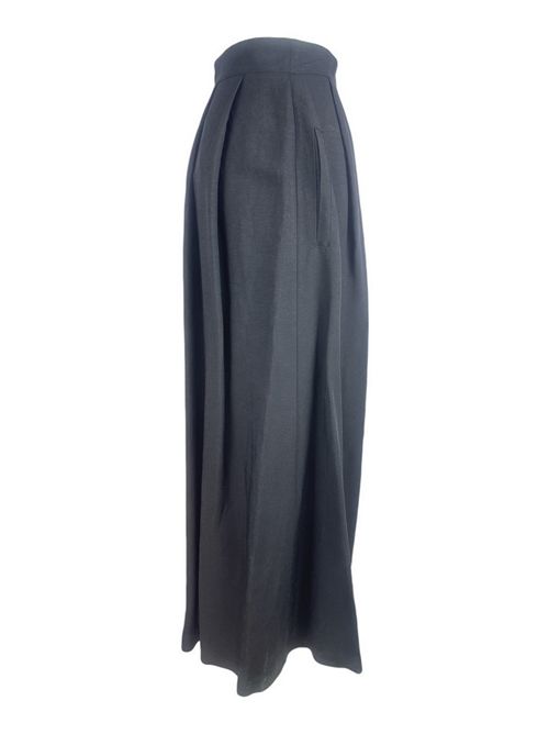 gonna donna in lino e viscosa nera Milva Mi | 913107